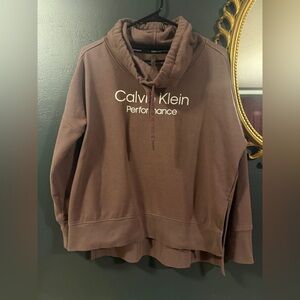 Calvin Klein Performance cowl neck side slit pullover sweatshirt